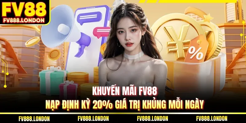 Khuyến Mãi FV88 Khuyến mãi FV88 nạp định kỳ 20% giá trị khủng mỗi ngày